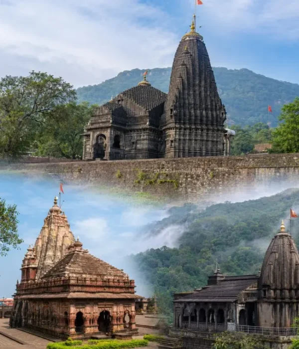Three Jyotirlinga temples of Maharashtra with Trimbakeshwar, Grishneshwar and Bhimashankar in daylight