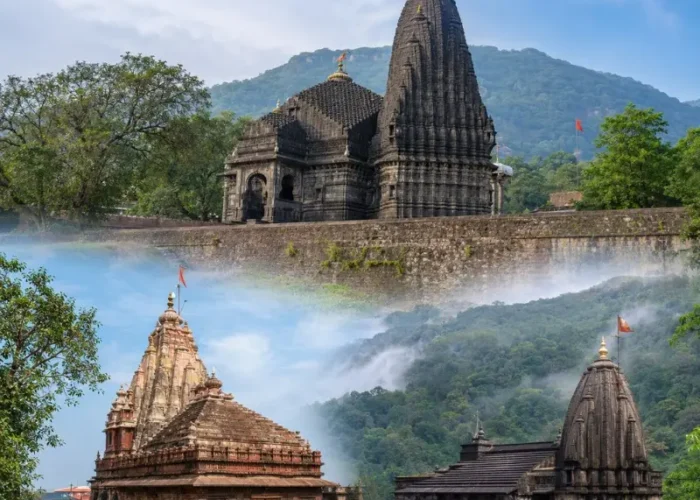 Three Jyotirlinga temples of Maharashtra with Trimbakeshwar, Grishneshwar and Bhimashankar in daylight