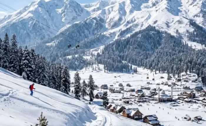Grand Kashmir Experience with snow covered valley, mountain village, gondola ride and stunning winter landscape in Kashmir