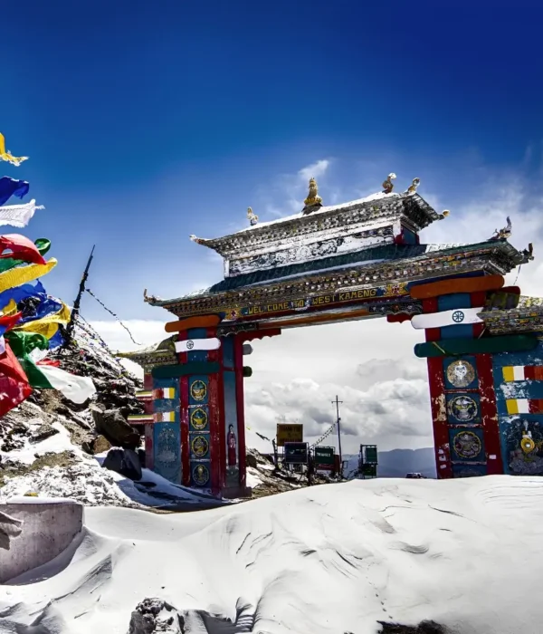 Grand Ladakh Explorer with Himalayan gateway, prayer flags, snow covered mountains and scenic high pass