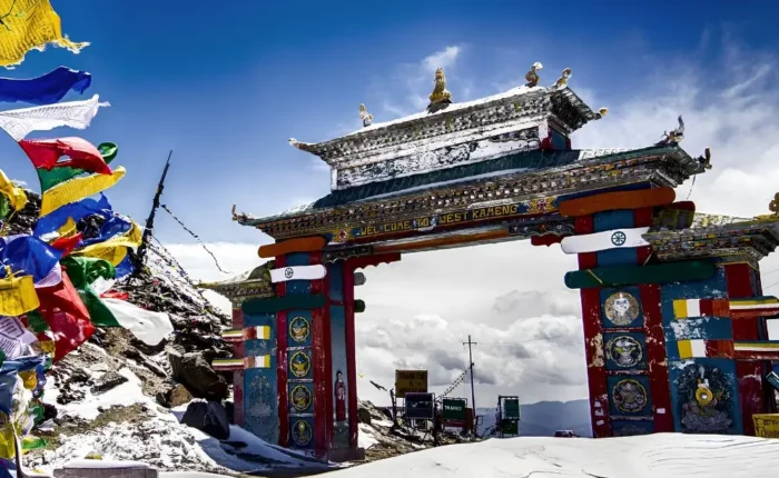 Grand Ladakh Explorer with Himalayan gateway, prayer flags, snow covered mountains and scenic high pass