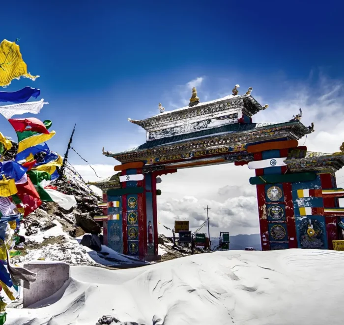 Grand Ladakh Explorer with Himalayan gateway, prayer flags, snow covered mountains and scenic high pass
