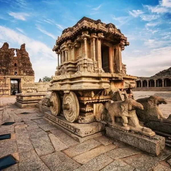 Hampi and Badami heritage tour featuring ancient stone temple architecture, historic ruins and Karnataka cultural beauty