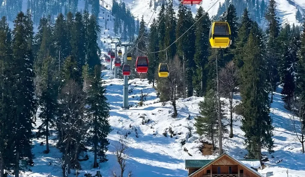 Kashmir Highlights Package with Gulmarg gondola, snow mountains, pine forest and winter adventure activities