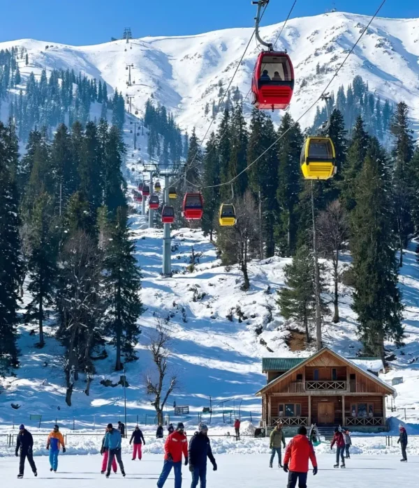 Kashmir Highlights Package with Gulmarg gondola, snow mountains, pine forest and winter adventure activities