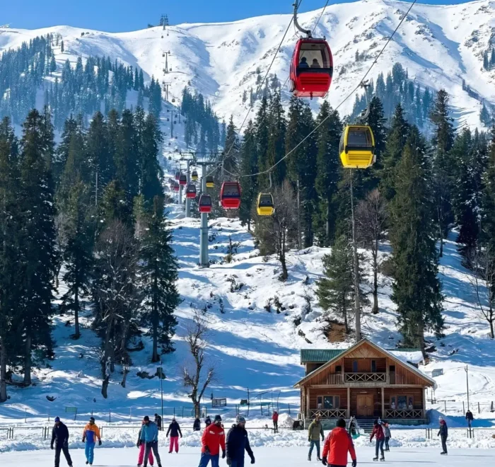 Kashmir Highlights Package with Gulmarg gondola, snow mountains, pine forest and winter adventure activities