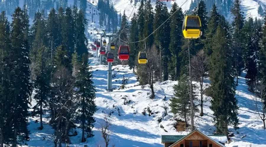 Kashmir Highlights Package with Gulmarg gondola, snow mountains, pine forest and winter adventure activities