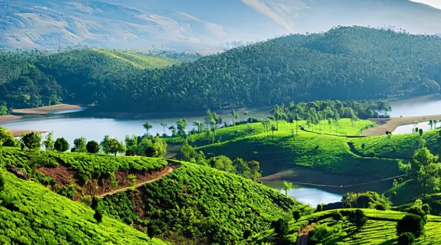 Kerala Highlights Package with lush tea gardens, green hills, lake views and scenic South India nature landscape