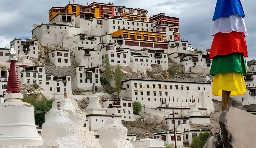 Leh Sham Valley package with Ladakh monastery, prayer flag, rocky landscape and scenic Himalayan cultural views