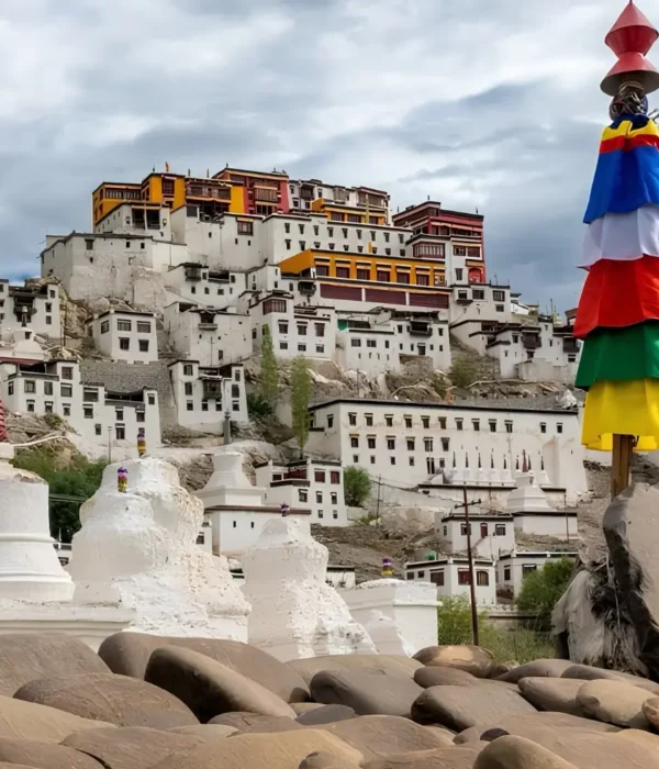 Leh Sham Valley package with Ladakh monastery, prayer flag, rocky landscape and scenic Himalayan cultural views