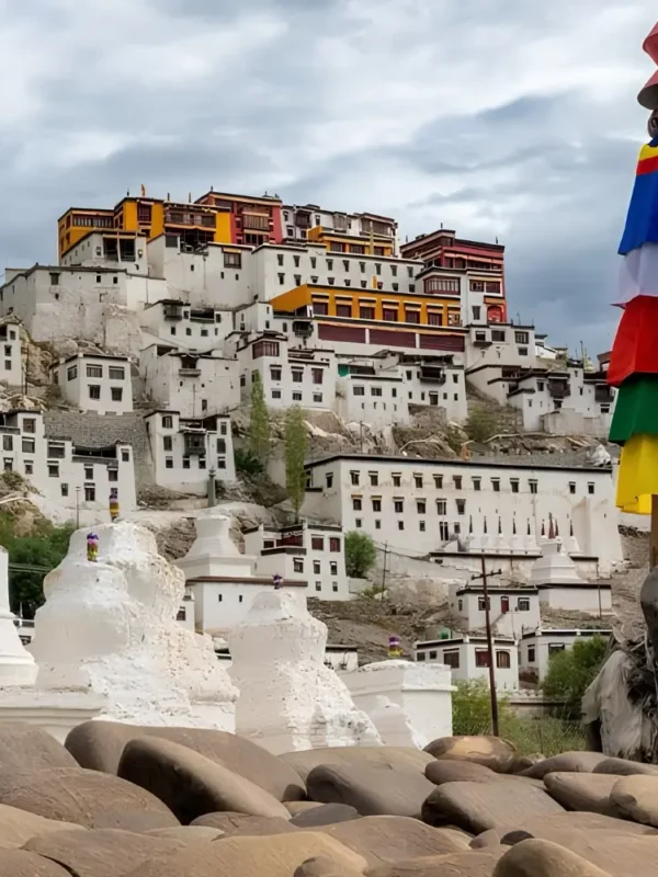 Leh Sham Valley package with Ladakh monastery, prayer flag, rocky landscape and scenic Himalayan cultural views