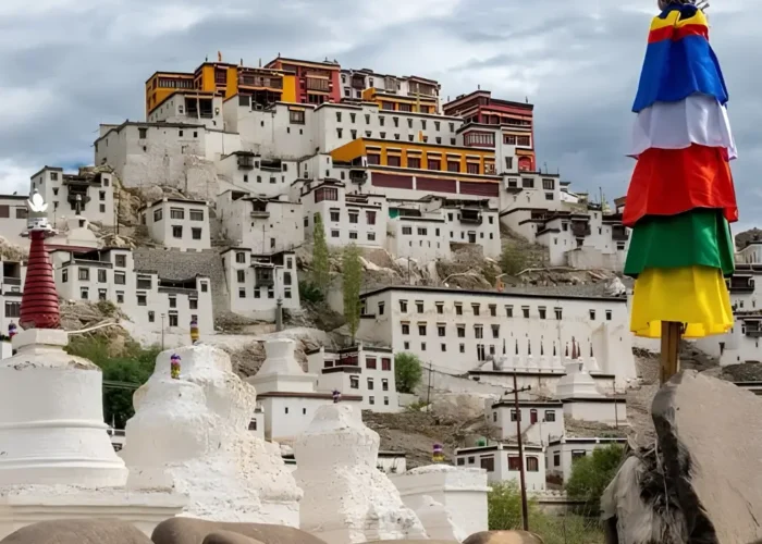 Leh Sham Valley package with Ladakh monastery, prayer flag, rocky landscape and scenic Himalayan cultural views