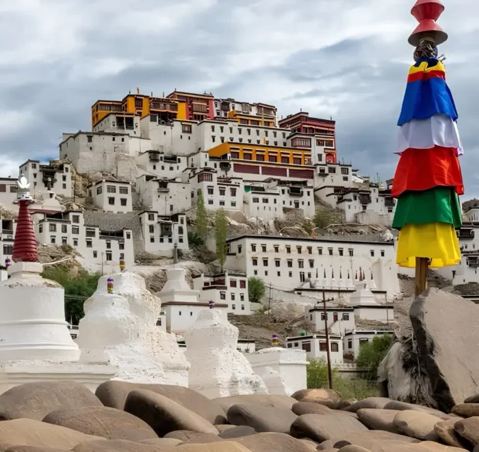 Leh Sham Valley package with Ladakh monastery, prayer flag, rocky landscape and scenic Himalayan cultural views