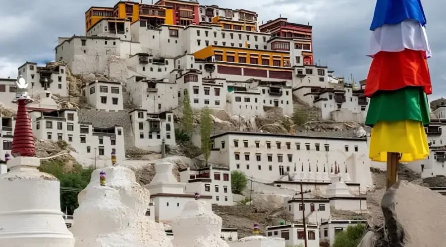 Leh Sham Valley package with Ladakh monastery, prayer flag, rocky landscape and scenic Himalayan cultural views