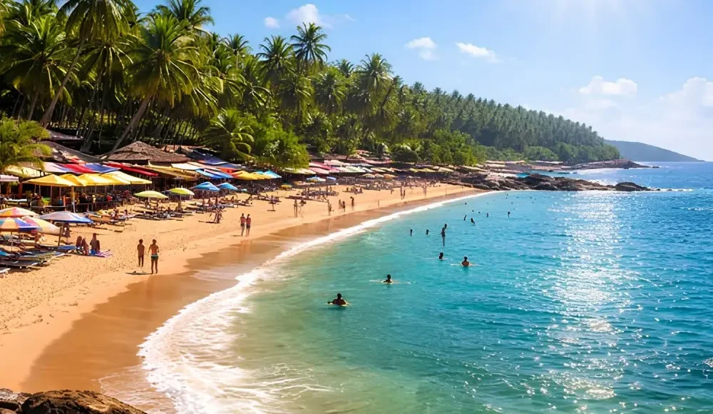 North Goa and South Goa package with palm beach, blue sea, water activities and tropical coastal holiday views
