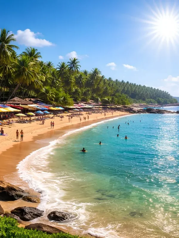 North Goa and South Goa package with palm beach, blue sea, water activities and tropical coastal holiday views