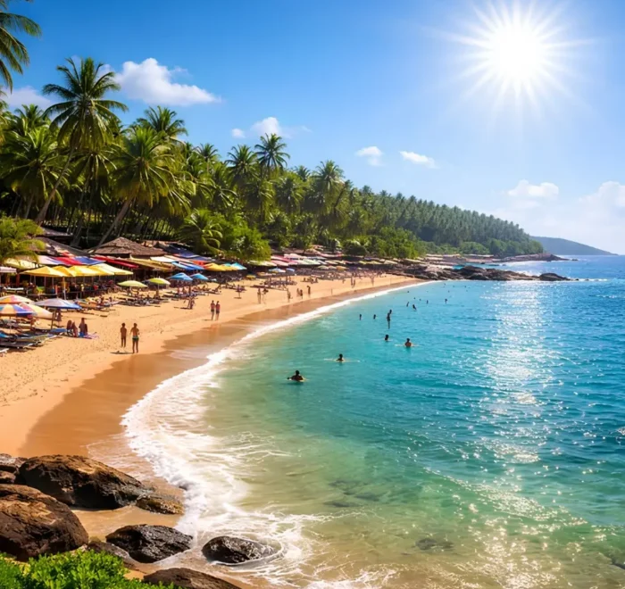 North Goa and South Goa package with palm beach, blue sea, water activities and tropical coastal holiday views