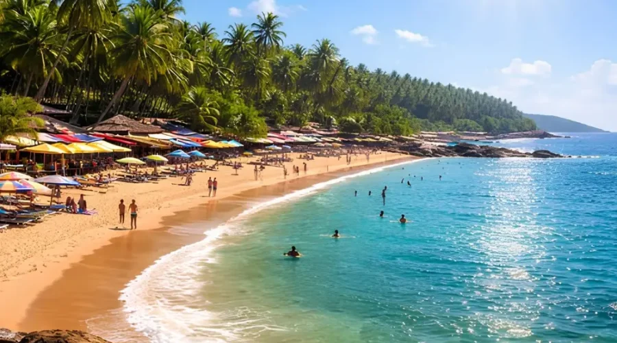 North Goa and South Goa package with palm beach, blue sea, water activities and tropical coastal holiday views
