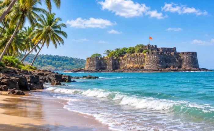 Alibaug Tour Package featuring Alibaug Beach, Kolaba Fort, Kashid Beach, Murud Janjira Fort and the scenic Konkan coastline.