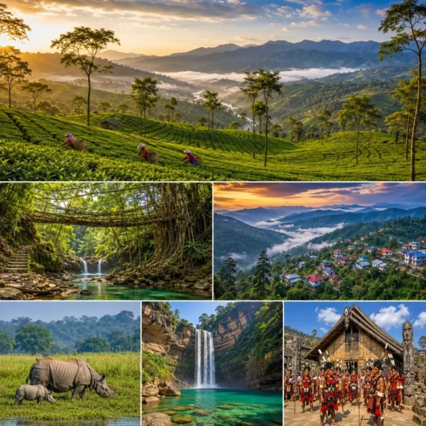 Assam, Meghalaya & Nagaland Tour Package featuring Kaziranga National Park, Shillong, Cherrapunji, Dawki and Kohima