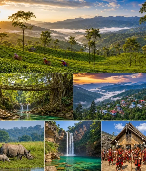 Assam, Meghalaya & Nagaland Tour Package featuring Kaziranga National Park, Shillong, Cherrapunji, Dawki and Kohima