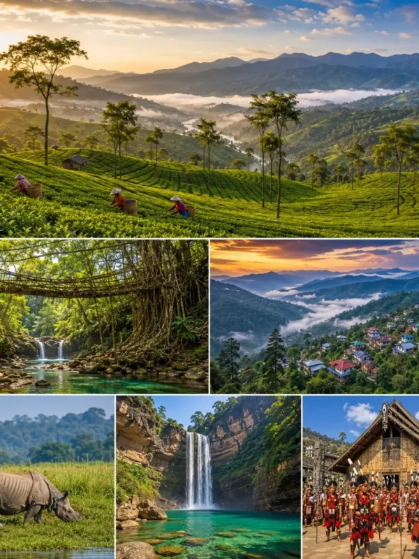 Assam, Meghalaya & Nagaland Tour Package featuring Kaziranga National Park, Shillong, Cherrapunji, Dawki and Kohima