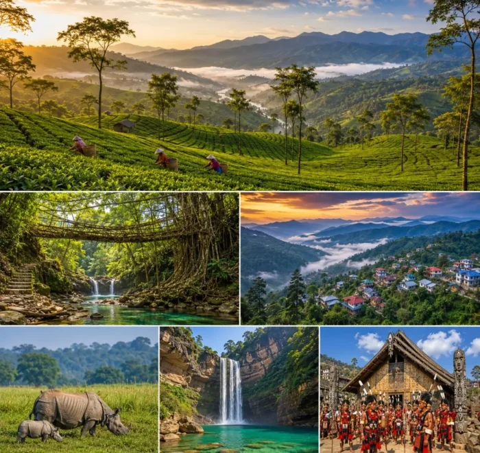 Assam, Meghalaya & Nagaland Tour Package featuring Kaziranga National Park, Shillong, Cherrapunji, Dawki and Kohima