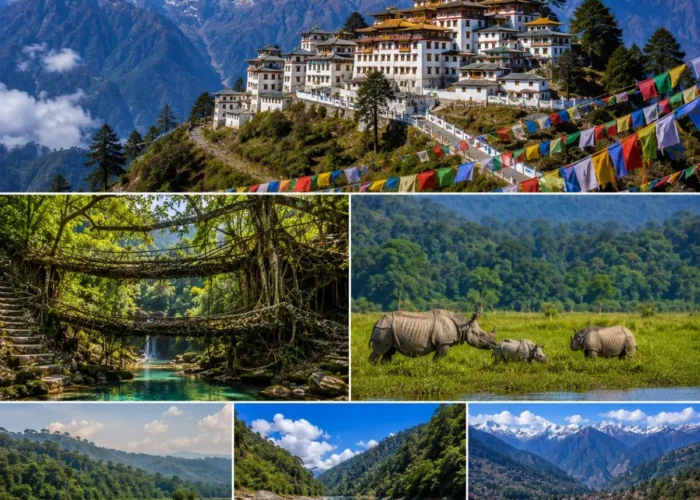 Assam, Meghalaya & Tawang Tour Package featuring Kaziranga National Park, Shillong, Cherrapunji, Dawki, Sela Pass and Tawang Monastery