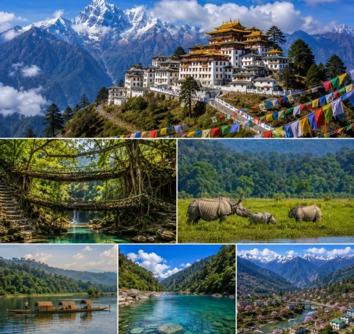 Assam, Meghalaya & Tawang Tour Package featuring Kaziranga National Park, Shillong, Cherrapunji, Dawki, Sela Pass and Tawang Monastery
