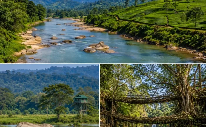 Assam & Meghalaya Tour Package featuring Kaziranga National Park, Shillong, Cherrapunji, Dawki Umngot River and Assam tea gardens