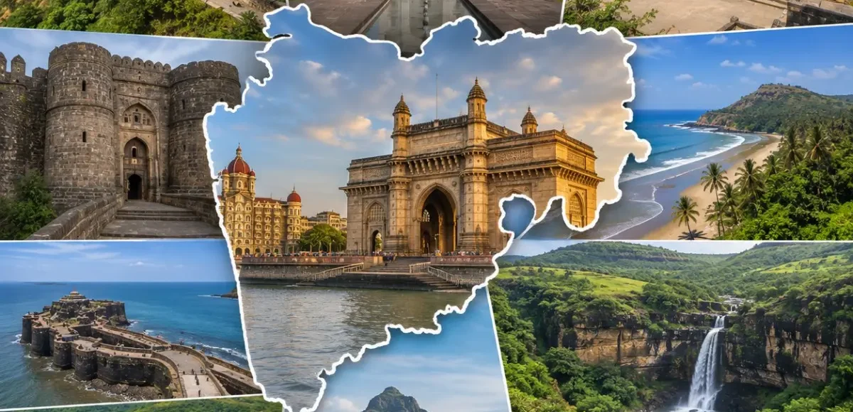Complete Maharashtra Grand Tour Package featuring Mumbai, Mahabaleshwar, Ajanta Ellora Caves, Shirdi, Tadoba Tiger Reserve, Ganpatipule Beach and Raigad Fort.