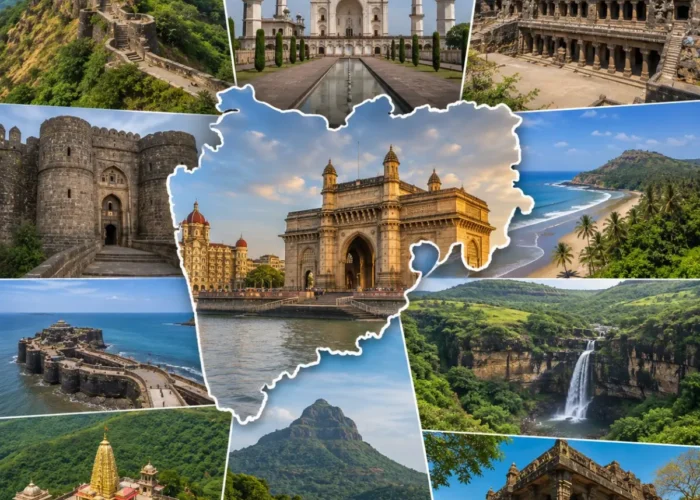 Complete Maharashtra Grand Tour Package featuring Mumbai, Mahabaleshwar, Ajanta Ellora Caves, Shirdi, Tadoba Tiger Reserve, Ganpatipule Beach and Raigad Fort.