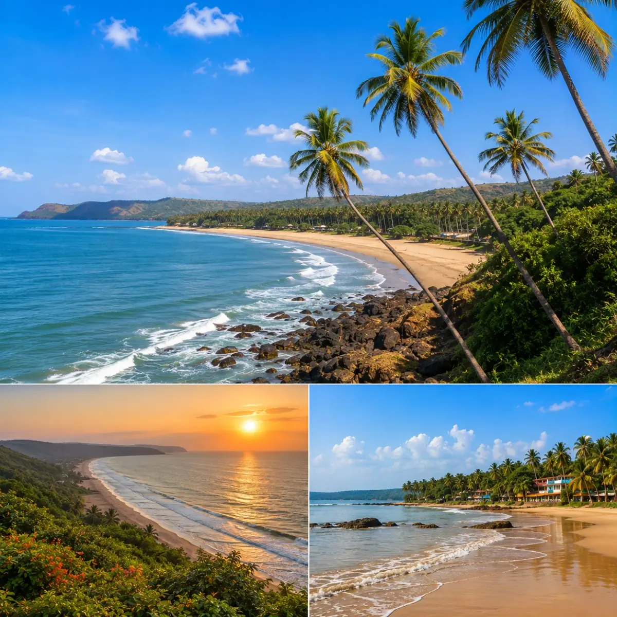 Dapoli Beach Tour Package featuring Murud Beach, Karde Beach, Ladghar Beach, Suvarnadurg Fort, Dolphin Safari and the scenic Konkan coastline.