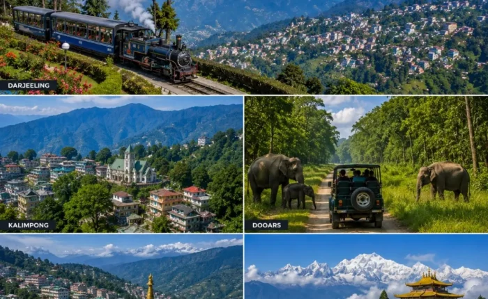 Darjeeling, Kalimpong, Dooars, Gangtok & Pelling Tour Package featuring Tiger Hill, tea gardens, Dooars forests, Tsomgo Lake and Kanchenjunga views