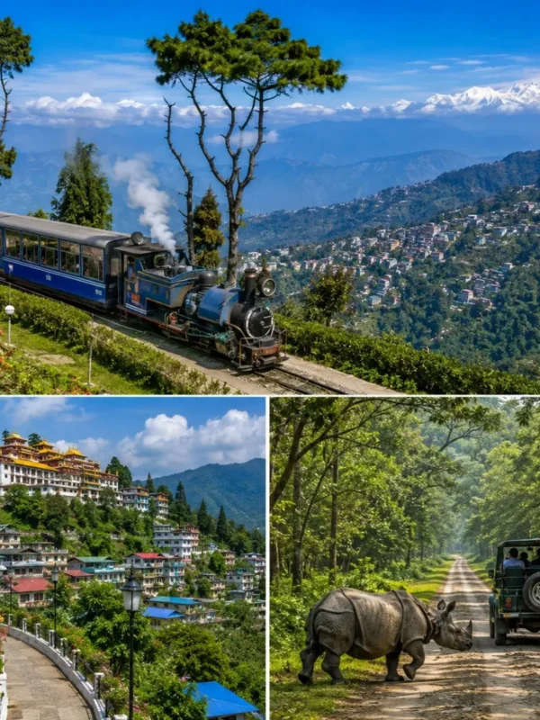Darjeeling, Kalimpong & Dooars Tour Package featuring Tiger Hill, tea gardens, Kalimpong monasteries and Dooars wildlife safari