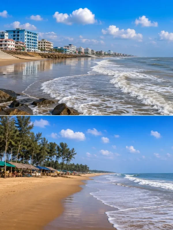 Digha & Mandarmani Beach Tour Package featuring Digha Beach, Mandarmani Beach, sunrise views and the scenic Bay of Bengal coastline