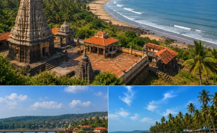 Harihareshwar Shrivardhan Diveagar Tour Package featuring Harihareshwar Beach, Shrivardhan Beach, Diveagar Beach, Harihareshwar Temple and the scenic Konkan coastline.
