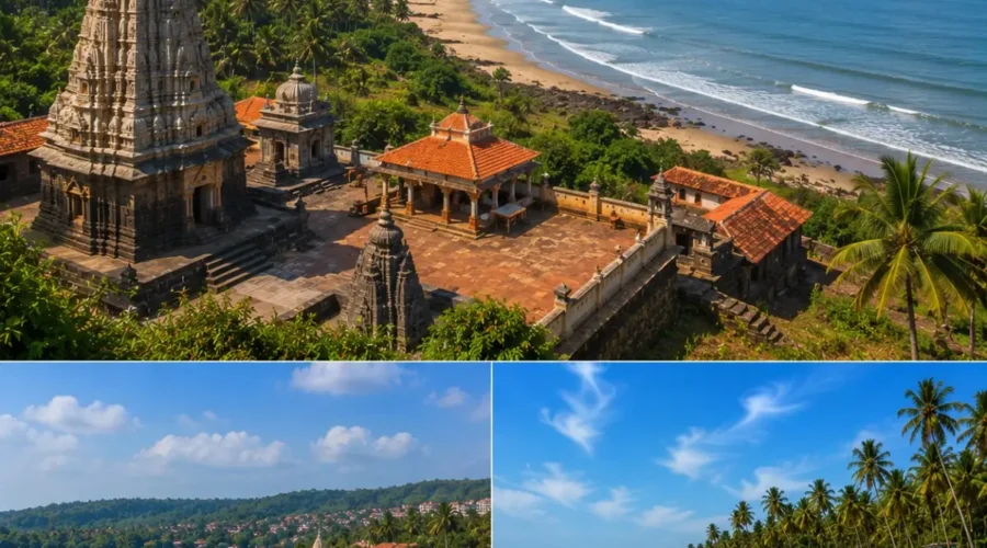 Harihareshwar Shrivardhan Diveagar Tour Package featuring Harihareshwar Beach, Shrivardhan Beach, Diveagar Beach, Harihareshwar Temple and the scenic Konkan coastline.