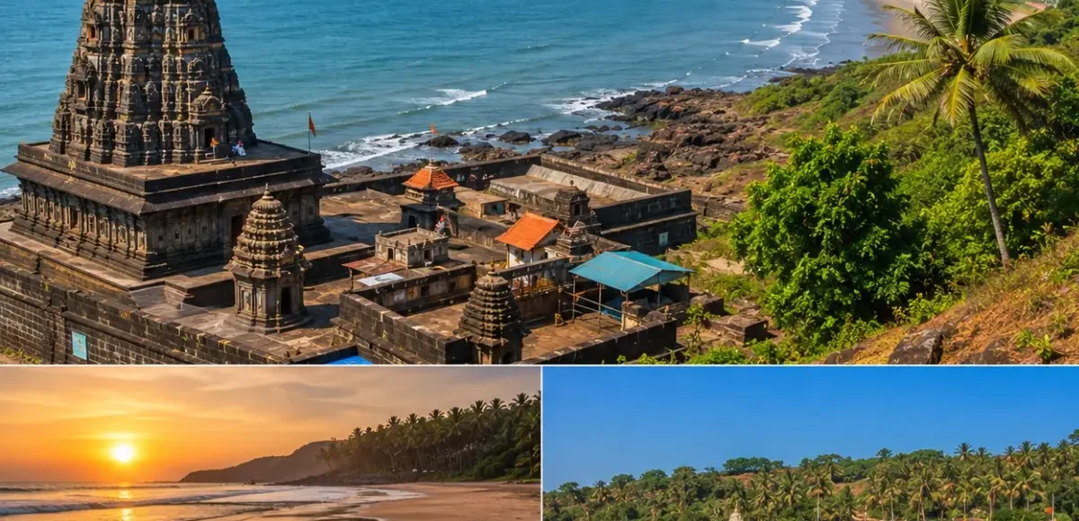 Harihareshwar Shrivardhan Tour Package featuring Harihareshwar Beach, Harihareshwar Temple, Shrivardhan Beach, Diveagar Beach and the scenic Konkan coastline.