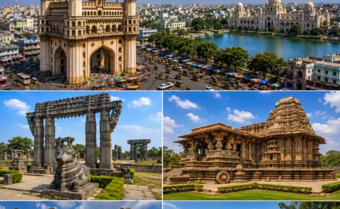 Hyderabad Warangal Ramappa Laknavaram Tour Package featuring Charminar, Warangal Fort, Ramappa Temple, Laknavaram Lake and Thousand Pillar Temple.
