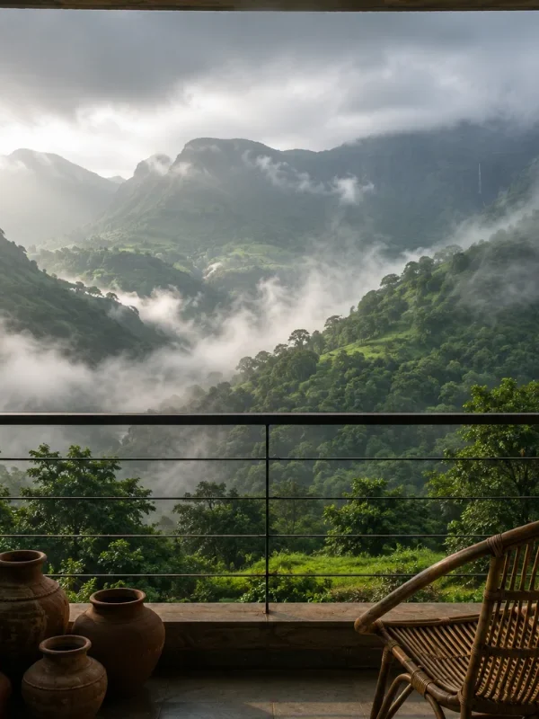 Misty green hills and scenic valleys of Igatpuri hill station in Maharashtra