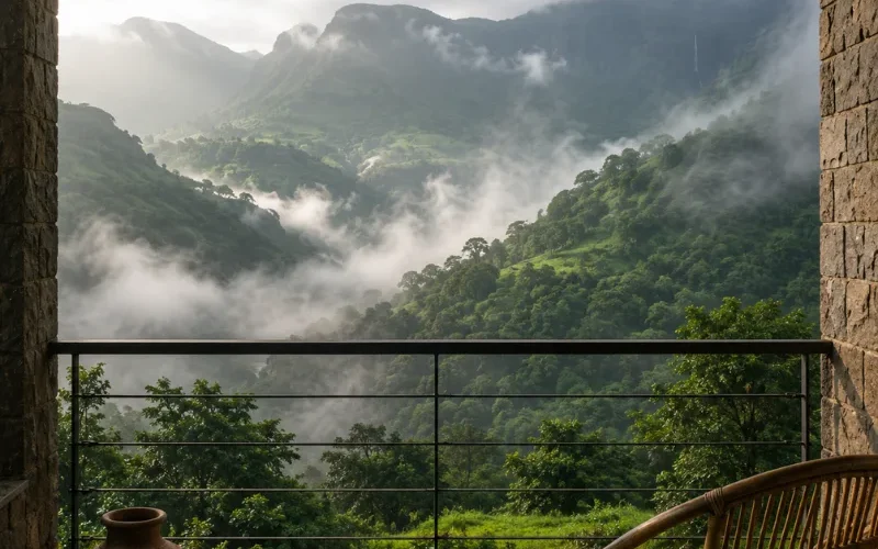 Misty green hills and scenic valleys of Igatpuri hill station in Maharashtra
