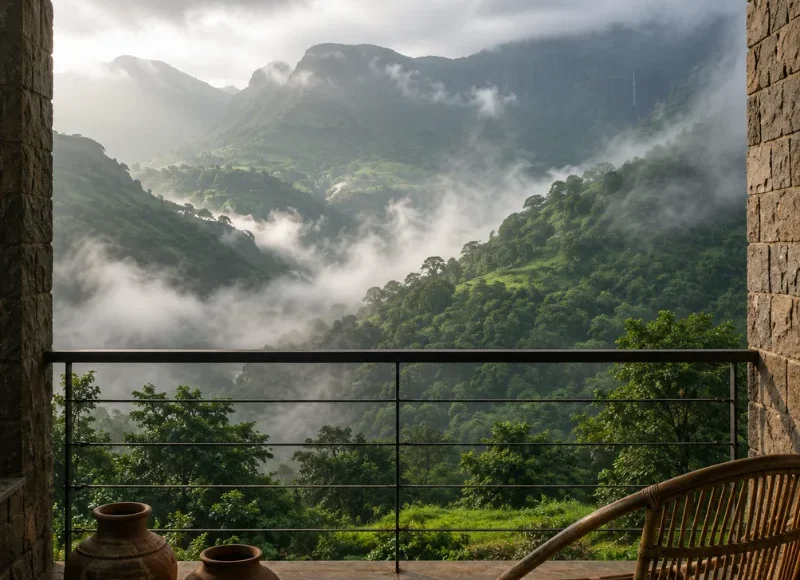 Misty green hills and scenic valleys of Igatpuri hill station in Maharashtra