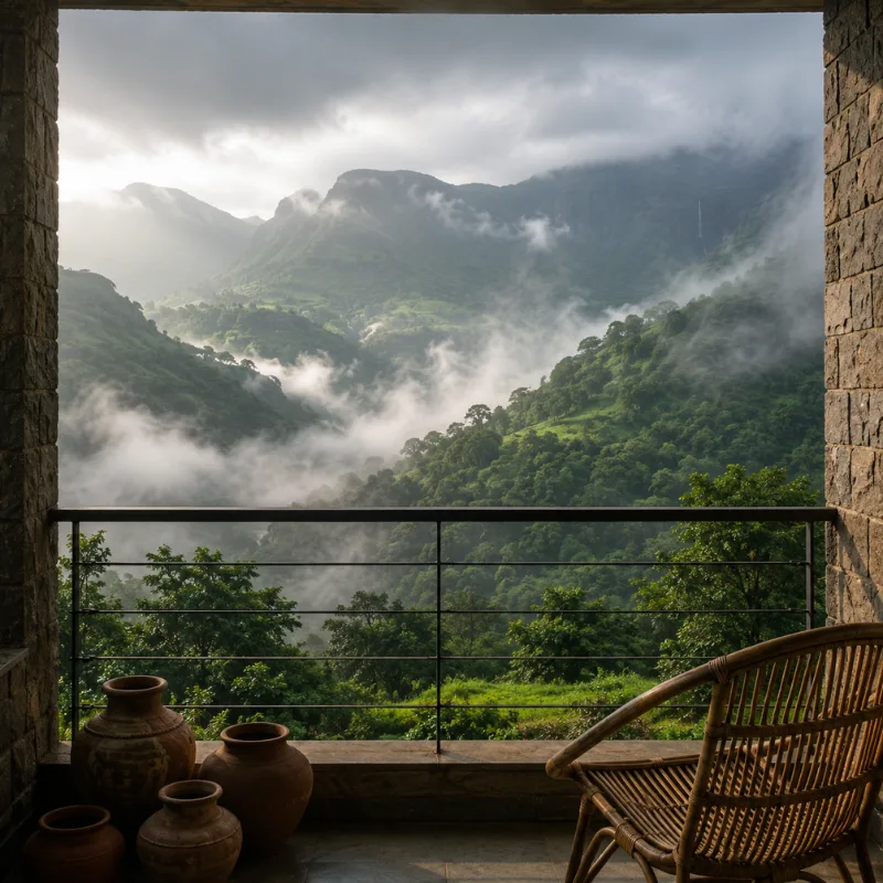 Misty green hills and scenic valleys of Igatpuri hill station in Maharashtra