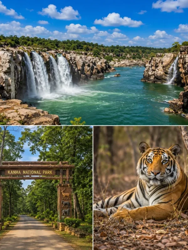 Jabalpur Kanha Bandhavgarh Tour Package featuring Marble Rocks, Dhuandhar Falls, Kanha National Park, Bandhavgarh National Park and Bengal Tigers.