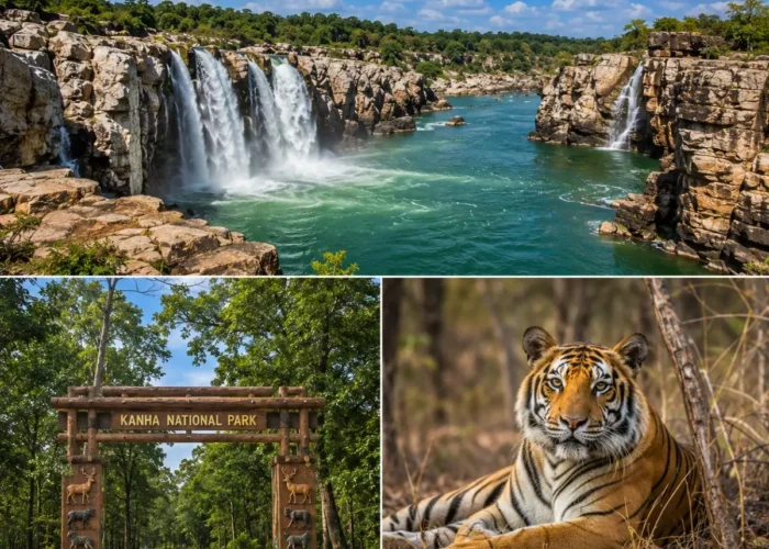 Jabalpur Kanha Bandhavgarh Tour Package featuring Marble Rocks, Dhuandhar Falls, Kanha National Park, Bandhavgarh National Park and Bengal Tigers.