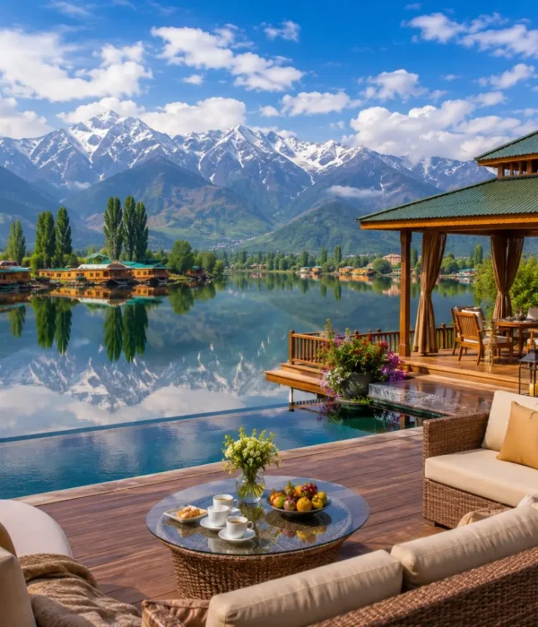 Kashmir Luxury Valley Tour Package featuring Dal Lake houseboats, Gulmarg Gondola, Pahalgam valleys, Sonamarg meadows and luxury resorts.
