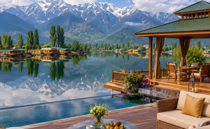 Kashmir Luxury Valley Tour Package featuring Dal Lake houseboats, Gulmarg Gondola, Pahalgam valleys, Sonamarg meadows and luxury resorts.