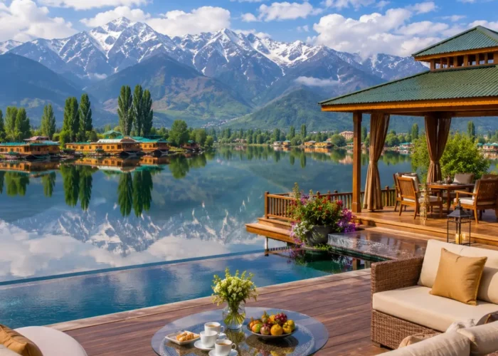 Kashmir Luxury Valley Tour Package featuring Dal Lake houseboats, Gulmarg Gondola, Pahalgam valleys, Sonamarg meadows and luxury resorts.