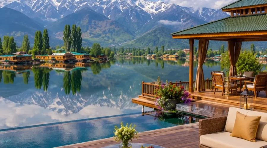 Kashmir Luxury Valley Tour Package featuring Dal Lake houseboats, Gulmarg Gondola, Pahalgam valleys, Sonamarg meadows and luxury resorts.